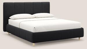 Laura letto imbottito contenitore e sfoderabile in microfibra velluto