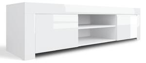 Mobile TV 2 Porte e 2 Ripiani Aperti 190x50x45cm TFT Amber Bianco Lucido