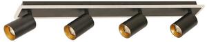 Lampada da soffitto con telecomando Parma nero-oro-bianco 4xGU10x50W metallo dim.: 12x70x8 cm IP20 Light Prestige