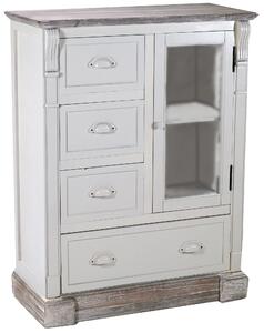 Mobile Vetrina 1 Anta 5 Cassetti in Legno Provenza