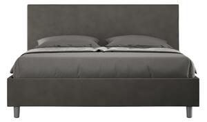 Letto matrimoniale ADELE king size con giroletto imbottito, rivestimento in Microfibra dimensioni 170x190 cm Senza Testiera colore Grigio