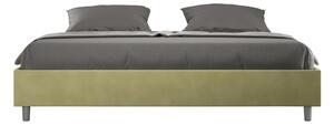 Letto matrimoniale AZELIA king size con giroletto imbottito, rivestimento in Microfibra dimensioni 180x190 cm Senza Testiera colore t� verde