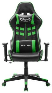 Sedia da Gaming Nera e Verde in Pelle finta