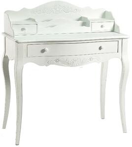 Mobile Scrittoio 2 Cassetti in Legno Basilea Bianco Anticato