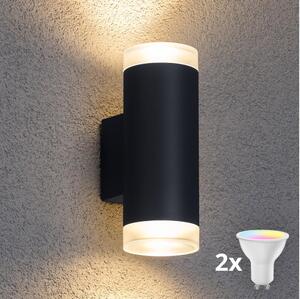 Brilagi - LED RGBW Applique da esterno MATERA 2xGU10/4,8W/230V antracite IP54
