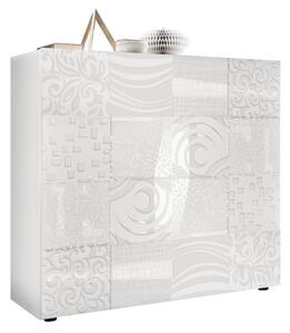 Credenza Mobile Soggiorno 2 Ante in Melaminico 120x42x110cm TFT Blossom Bianca
