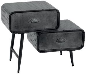 Mobiletto 2 Cassetti in Metallo Nero