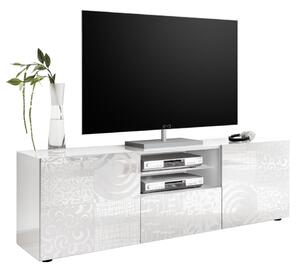Mobile TV 1 Cassetto 2 Ante 5 Ripiani in Melaminico 180x42x57cm TFT Blossom Bianco