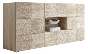Mobile Buffet 2 Ante 2 Cassetti 180x42x84 cm in Legno TFT Blossom Rovere Samoa
