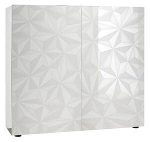 Credenza 2 Ante 120x42x110 cm in Legno TFT Praga Bianco Lucido