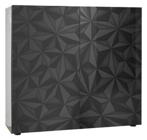 Credenza 2 Ante 120x42x110 cm in Legno TFT Praga Nero Lucido