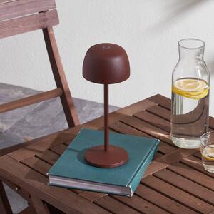 Lindby Lampada da tavolo LED Arietty, marrone, alluminio, Ø 10,5 cm