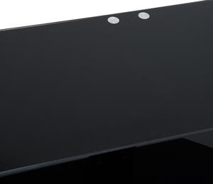 Mobile TV con 3 Ripiani in Vetro Nero 140x38x50 cm