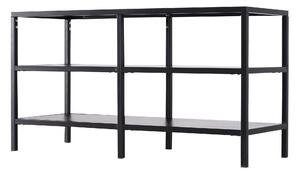 Mobile TV a 3 Ripiani in Acciaio Nero 100x36x53,5 cm
