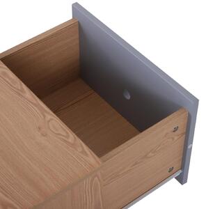 Mobile Porta TV in Legno con 2 Armadietto e Foro dei Cavi 140x40x44.5 cm