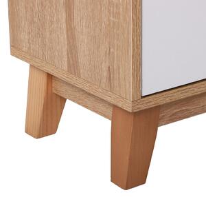 Mobile TV Cassettiera da Soggiorno in Legno Rovere e Bianco 95.5x30x51 cm
