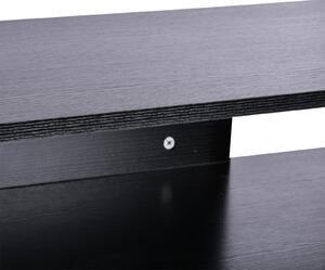 Mobile TV con Cassetto e Ripiani in Legno Nero 152x40x60.5 cm