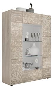 Mobile Vetrina 2 Ante 120x42x166 cm in Legno TFT Blossom Rovere Samoa