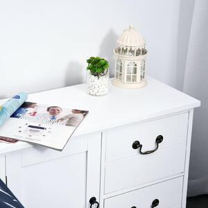 Credenza Mobile Soggiorno 2 Cassetti 1 Anta in MDF 75x34x60.5 cm Bianco