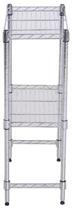 Scaffale Portaoggetti in Acciaio Cromato 2 Ripiani 45x25x72 cm