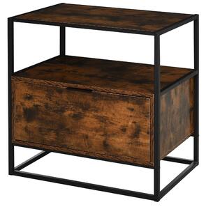 Mobile Credenza 1 Cassetto 73x45,5x76 cm in Legno e Metallo Nera