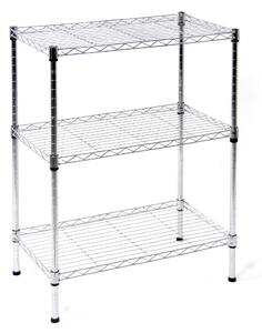 Scaffale in Acciaio Cromato 3 Ripiani 60x35x76 cm Fumer