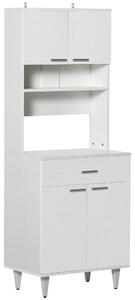 Credenza da Cucina 60x40x160 cm in Legno Bianco