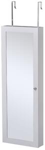 Armadio Portagioie a Specchio 35,5x9x100 cm Bianco