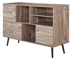 Credenza Mobile Soggiorno 3 Ante 4 Scaffali 135x46x91,5 cm