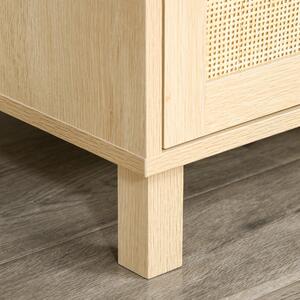 Mobile TV 2 Ante e Vani Aperti 115x40x48 cm in MDF Legno Naturale