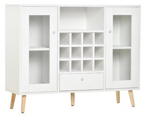 Credenza con Cantinetta 12 Bottiglie 100x33x80cm in Legno Bianco