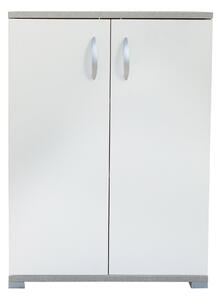 Mobile Buffet 2 Ante 60x35x83 cm in Legno Londra Bianco e Pietra