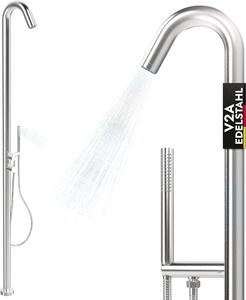 Doccia da giardino in acciaio inox con doccetta V2A / 304 acqua calda acqua fredda sauna giardino doccia esterna 2 attacchi acqua piscina doccia EG3