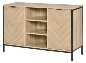 Credenza 3 Ripiani 2 Ante 120x39,2x76 cm in Legno Rovere
