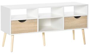 Mobile TV 117x39x57 cm in Truciolare Bianco e Rovere
