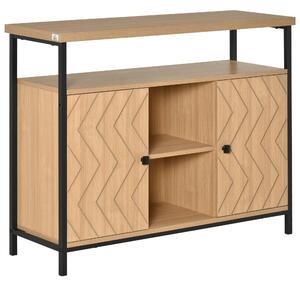 Credenza con Ante e Vani Aperti 100x35x80cm in MDF Rovere