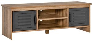Mobile TV 109x35x38 cm 2 Ante in Metallo 2 Ripiani Marrone