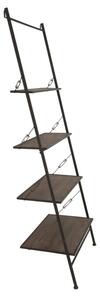 Mobiletto Scaletta Raw 65x41x180 cm in Ferro e MDF Marrone e Nero