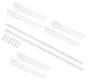 Kit per Fissaggio Mensole 330 mm in Acciaio Emuca Bianco