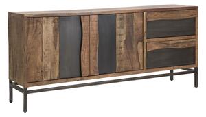 Mobile Yellowstone 175x40x80 cm in Legno di Acacia e Ferro Marrone e Nero