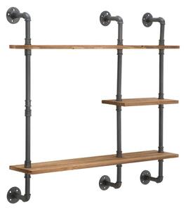 Mensole da Muro Manhattan 100x23x98 cm Legno di Abete e in Ferro Grigio e Marrone