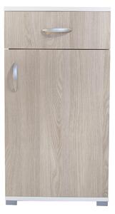 Mobile 1 Anta 1 Cassetto 45x40x85 cm in Legno Bianco e Olmo