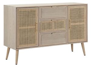 Mobile Paglia di Vienna 120x40,5x81 cm MDF e Impiallacciatura di frassino Marrone