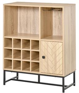 Credenza con Portabottiglie 76x35x97 cm in Legno Rovere