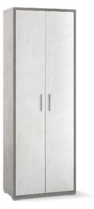 Armadio 2 Ante 71x199x41 cm Cemento/Ossido Bianco
