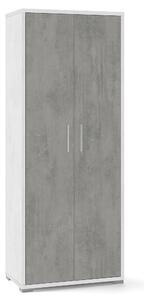 Mobile 2 Ante 71x182x41 cm Ossido Bianco/Cemento