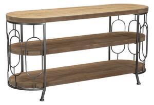 Porta Tv New Mexico 121x40x61,5 cm in Ferro e MDF Marrone e Grigio