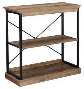 Scaffale 3 Ripiani 80x36x81,3 cm in Legno e Metallo Marrone