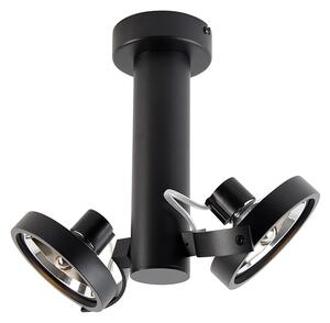 Faretto moderno nero regolabile a 2 luci - Goes