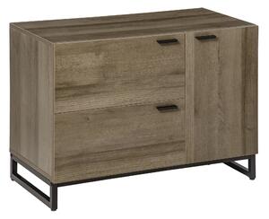 Mobile Credenza 2 Cassetti 1 Anta 80x41,5x58 cm in Legno e Metallo